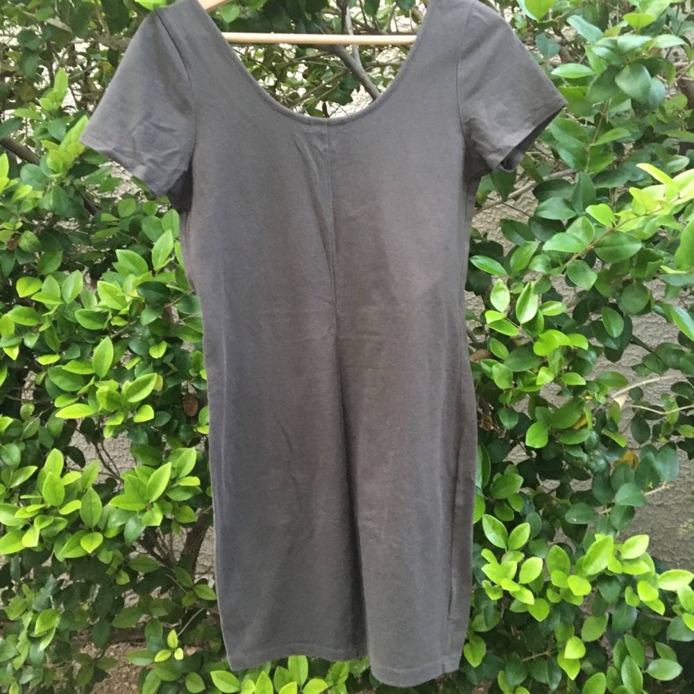 Forever 21 grey short sleeve Cotton Boatneck dress - Picture 3 of 3